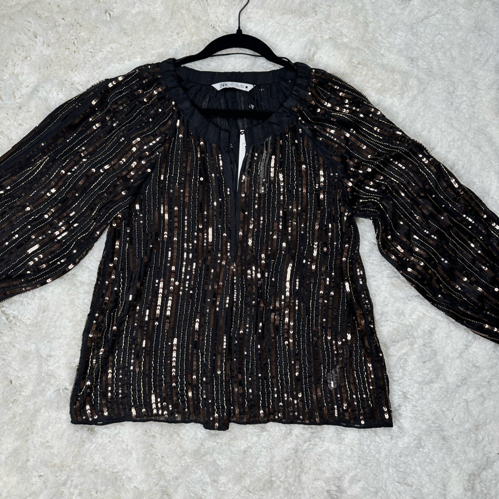 Zara sequin blouse